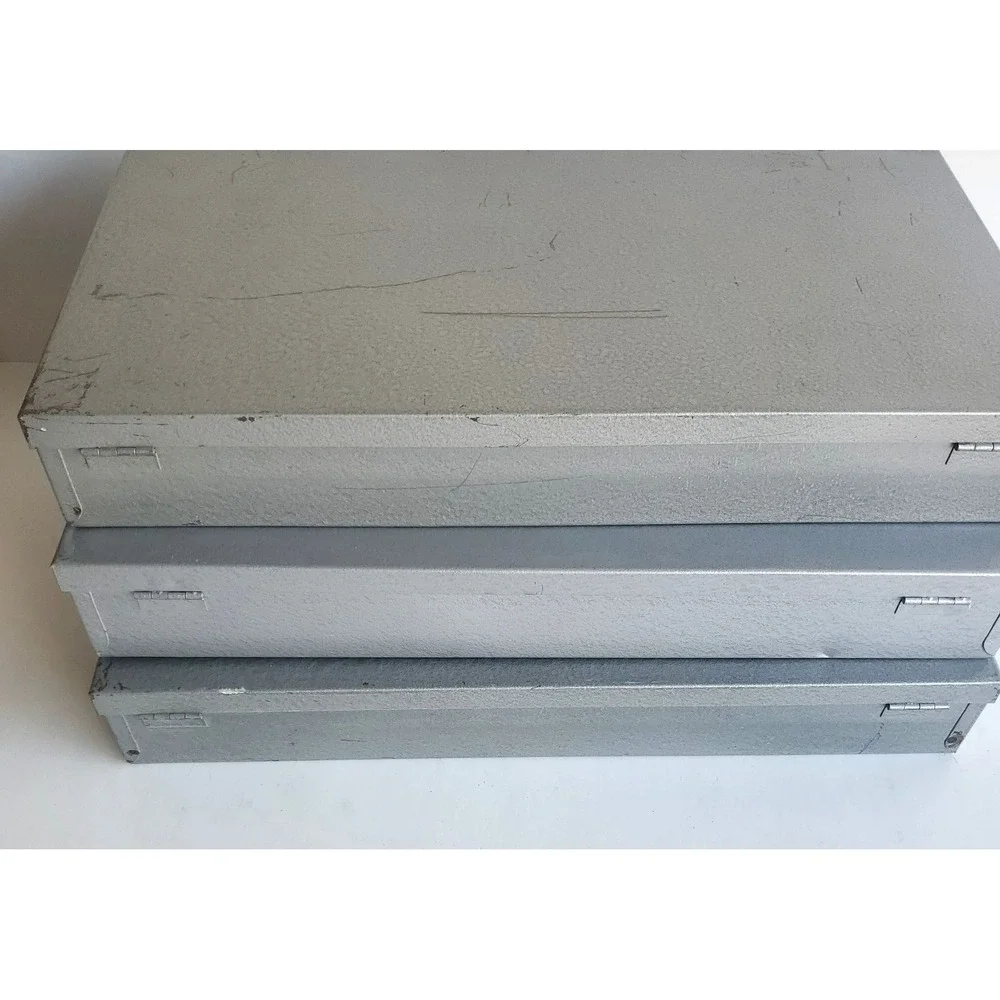 Logan #110 De Luxe 2x2 Slide Trays Gray Lot of 3